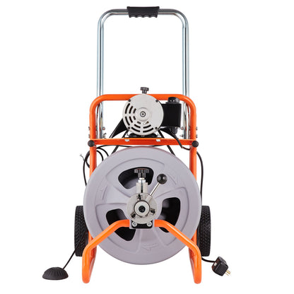 Drain Cleaner Machine 75FT x 1/2 Inch Auto Feed with Wheels & 8 Cutters V952-ZDJJKLSGDSTJOA12MV3