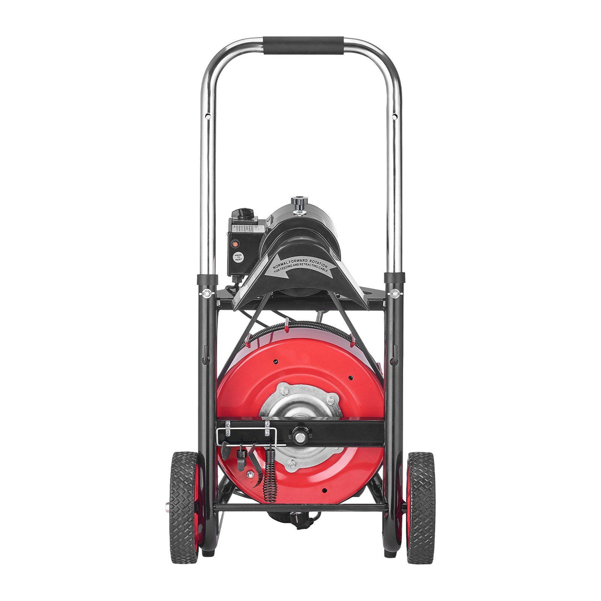 Drain Cleaner Machine 30m x 13mm, Auto Feed Sewer Snake Auger on Wheels - with 8 Cutters & Air-Activated Foot V952-ZDJJKLSGDSTJVBQBO002V3