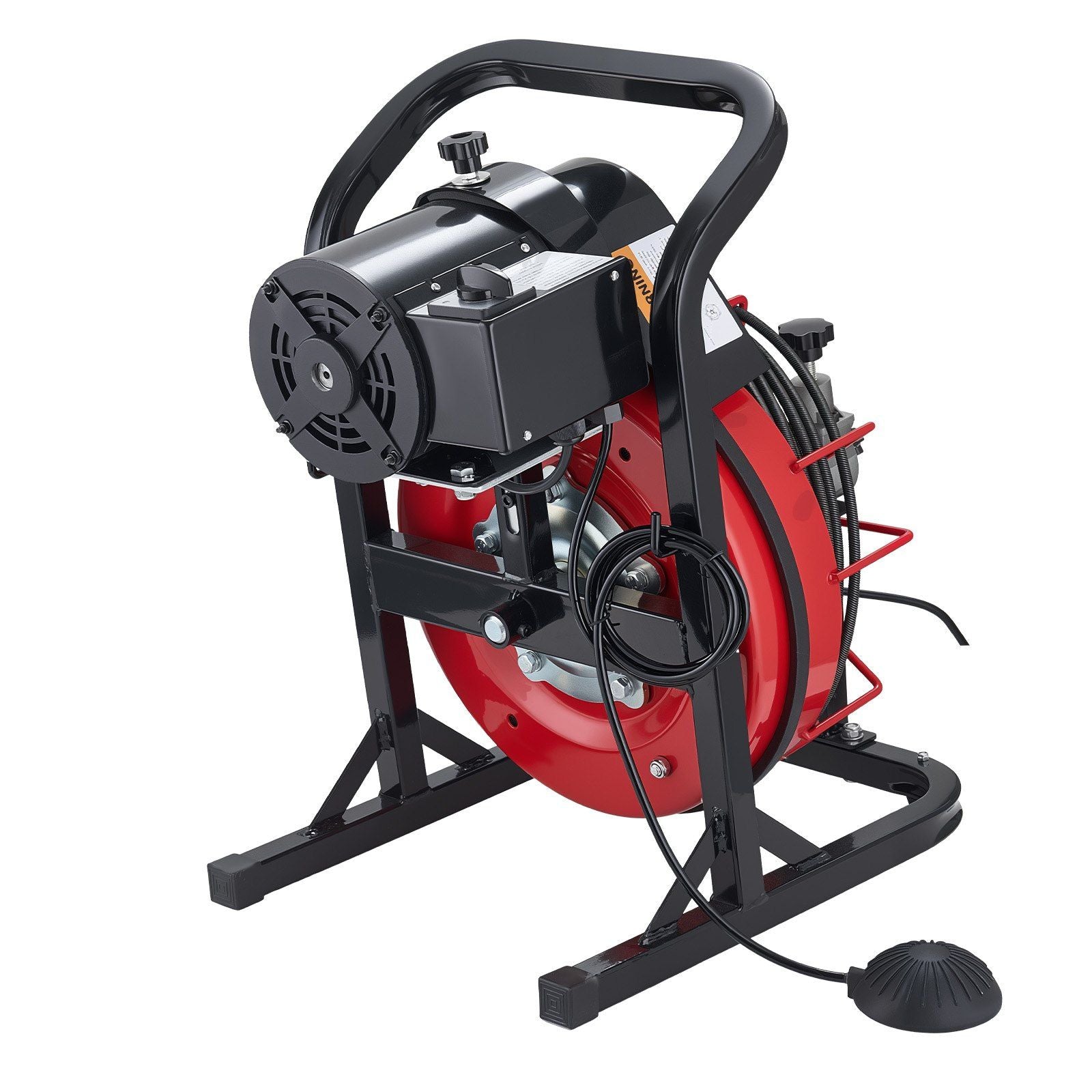Drain Cleaner Machine 15m x 8mm, Auto Feed Sewer Snake Auger with 4 Cutters & Air-activated Foot Switch for V952-ZDJJKLSGDSTJWYRCQ002V3