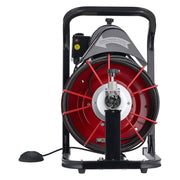 Drain Cleaner Machine 15m x 8mm, Auto Feed Sewer Snake Auger with 4 Cutters & Air-activated Foot Switch for V952-ZDJJKLSGDSTJWYRCQ002V3