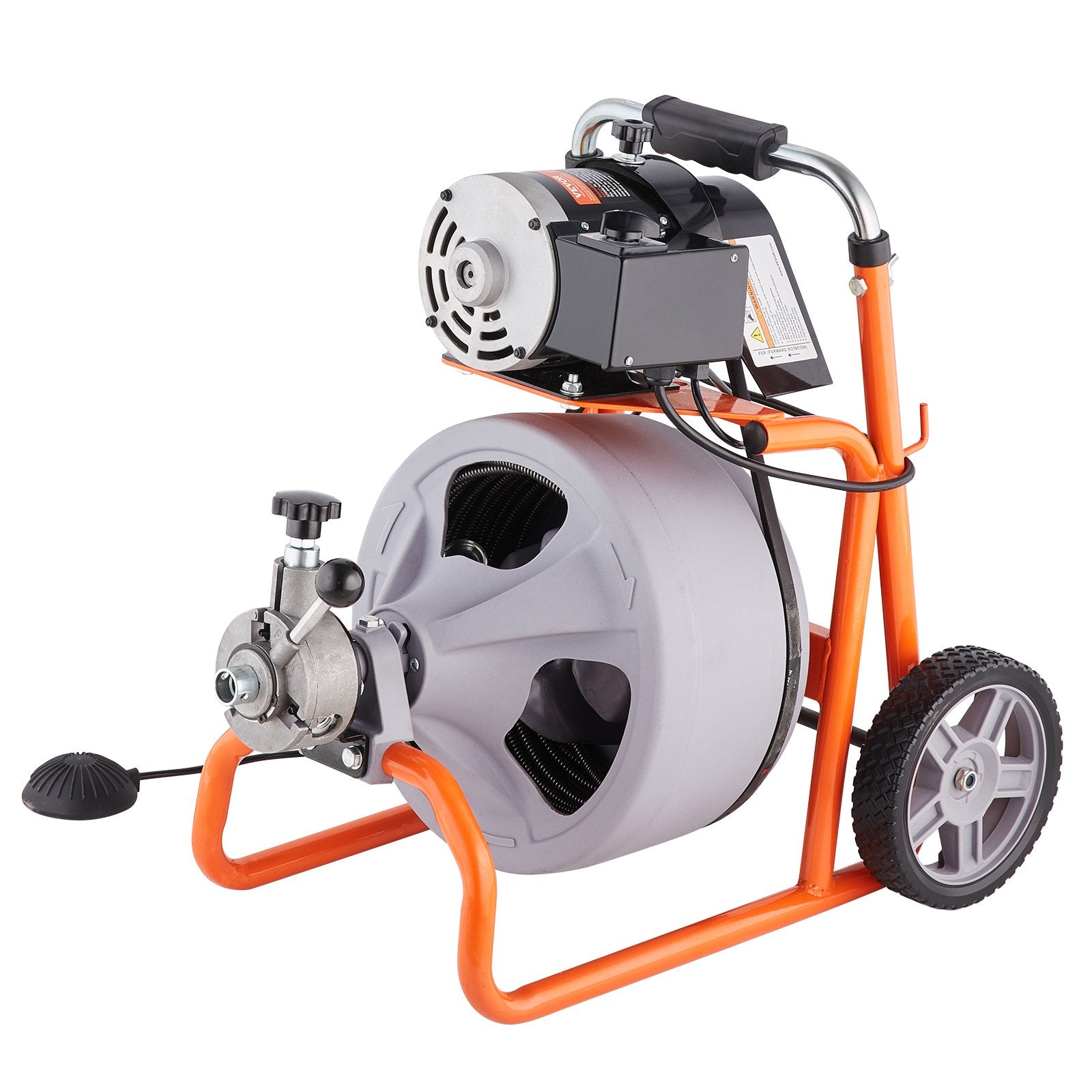 Drain Cleaner Machine 100FT x 3/8 Inch, Auto Feed Sewer Snake Drain Auger on Wheels, Portable Drain Cleaning V952-ZDJJKLSGDSTJXUXC0V3