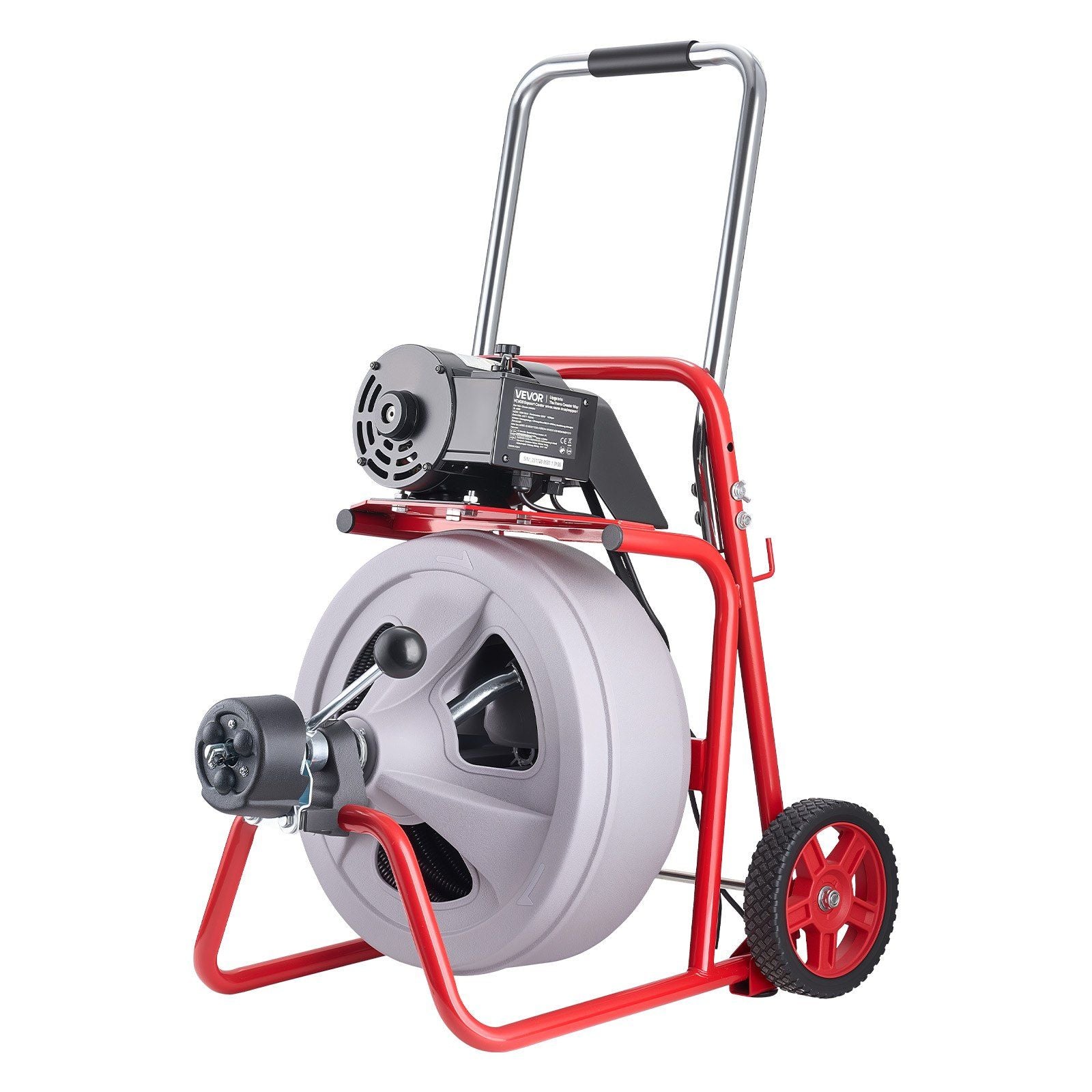Drain Cleaner Machine 30m x 13mm, Auto Feed Sewer Snake Drain Auger on Wheels, Portable Drain Cleaning V952-ZDJJKLSGDSTJXZPK9002V3