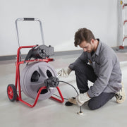Drain Cleaner Machine 30m x 13mm, Auto Feed Sewer Snake Drain Auger on Wheels, Portable Drain Cleaning V952-ZDJJKLSGDSTJXZPK9002V3
