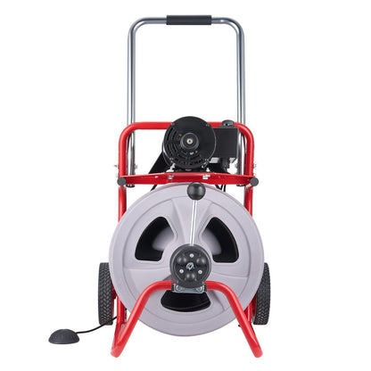 Drain Cleaner Machine 30m x 13mm, Auto Feed Sewer Snake Drain Auger on Wheels, Portable Drain Cleaning V952-ZDJJKLSGDSTJXZPK9002V3