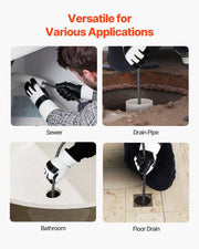 Drain Cleaner Machine 22m x 13mm, Auto Feed Sewer Snake Auger on Wheels, Portable Drain Cleaning Machine with V952-ZDJJKLSGDSTJZ6H35002V3
