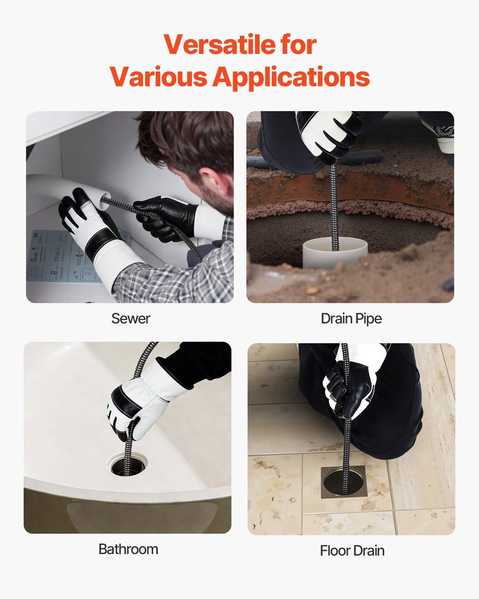 Drain Cleaner Machine 22m x 13mm, Auto Feed Sewer Snake Auger on Wheels, Portable Drain Cleaning Machine with V952-ZDJJKLSGDSTJZ6H35002V3