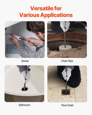 Drain Cleaner Machine 75FT x 1/2Inch, Auto Feed Sewer Snake Auger with 4 Cutter & Air-activated Foot Switch V952-ZDJJKLSGDSTJZ6H35V3