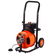 100FT x 1/2Inch Drain Cleaner Machine Sewer Auger Auto Feed with 4 Cutter & Air-Activated Foot Switch for 2" V952-ZDJJKLSGDSTJZGK9AV3