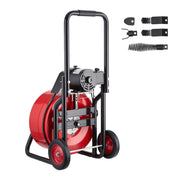 Drain Cleaner Machine 30m x 19mm, Auto Feed Sewer Snake Auger on Wheels, Portable Drain Cleaning Machine with V952-ZDJJKLSGDSTJZL4U4002V3