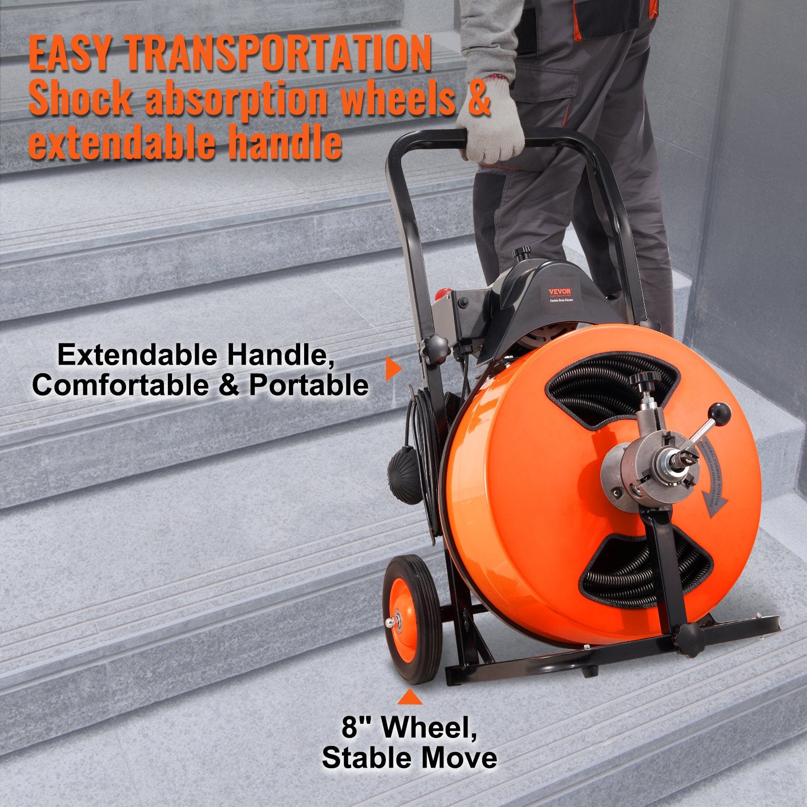 Drain Cleaner Machine Electric Drain Auger 100 FT x 3/4In Auto Feed V952-ZDJJKLSGDSTJZL4U4V3