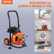 Drain Cleaner Machine Electric Drain Auger 100 FT x 3/8 In Auto Feed V952-ZDJJKLSGDSTJZRVU4V3