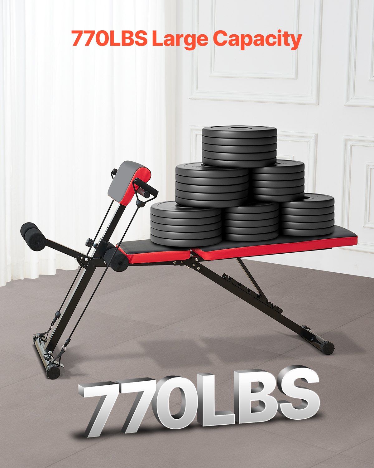 Multi-Functional Weight Bench for Full Body Workout, Roman Chair Hyperextension Bench, 770 lbs Adjustable & V952-ZDKLMYAX300LUGKWBV0