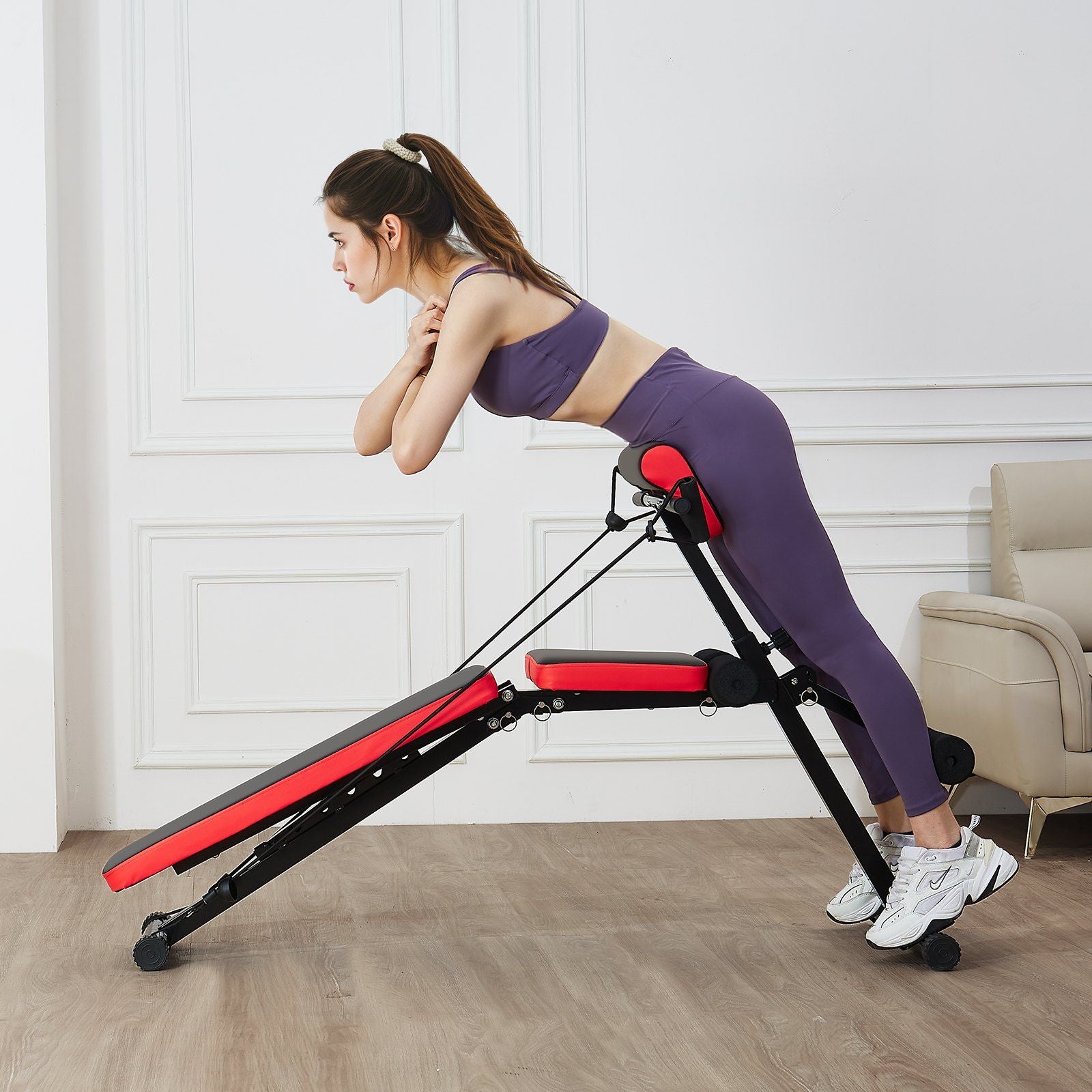 Multi-Functional Weight Bench for Full Body Workout, Roman Chair Hyperextension Bench, 770 lbs Adjustable & V952-ZDKLMYAX300LUGKWBV0