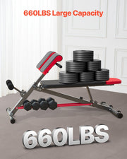 Multi-Functional Weight Bench for Full Body Workout, Roman Chair Hyperextension Bench, 660 lbs Adjustable V952-ZDKLMYSSJX660SMI2V0