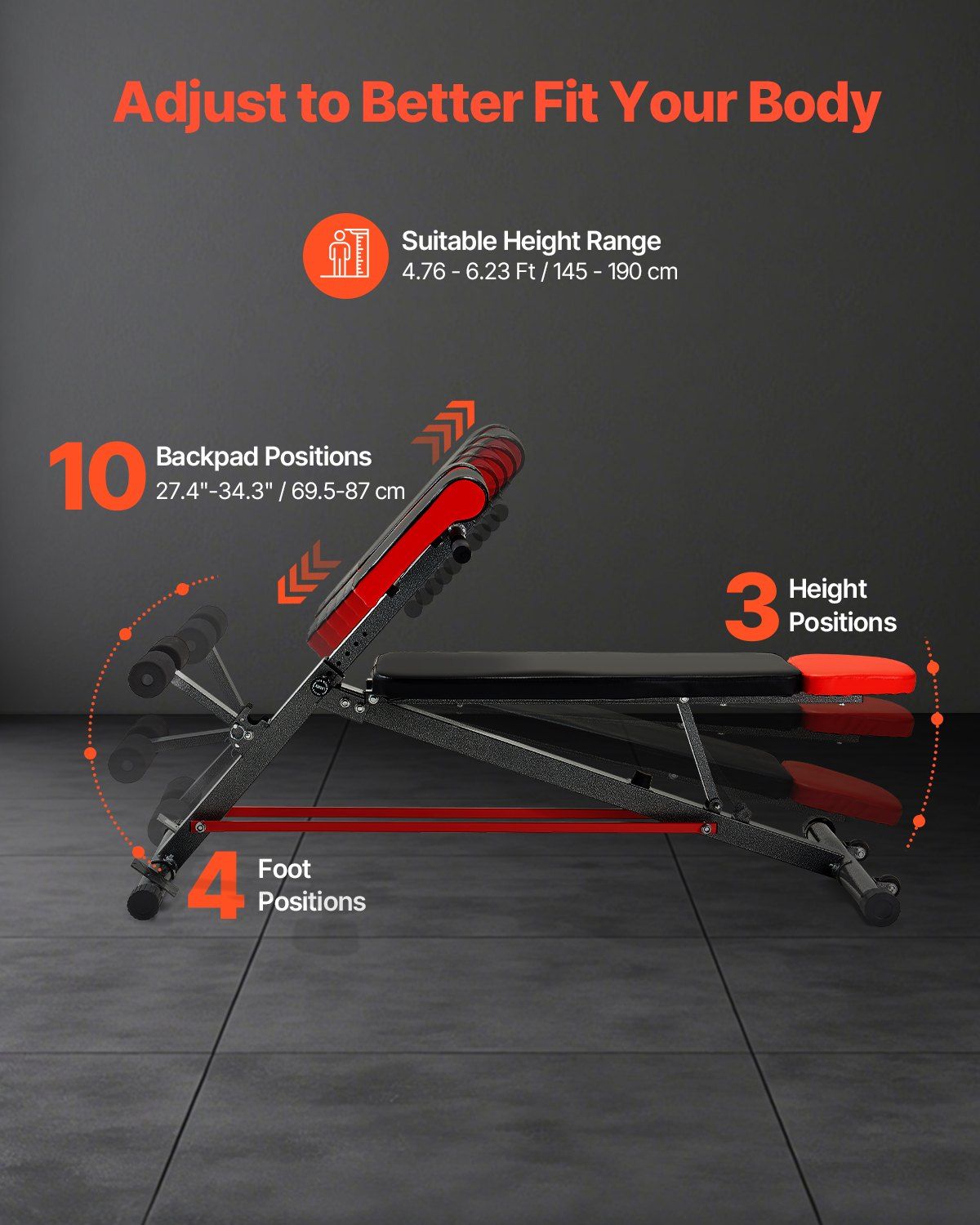 Multi-Functional Weight Bench for Full Body Workout, Roman Chair Hyperextension Bench, 660 lbs Adjustable V952-ZDKLMYSSJX660SMI2V0