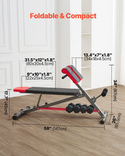 Multi-Functional Weight Bench for Full Body Workout, Roman Chair Hyperextension Bench, 660 lbs Adjustable V952-ZDKLMYSSJX660SMI2V0