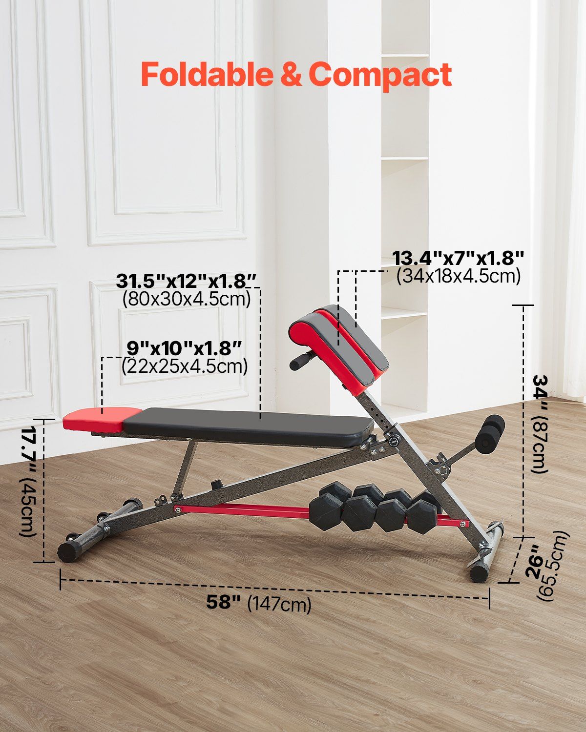 Multi-Functional Weight Bench for Full Body Workout, Roman Chair Hyperextension Bench, 660 lbs Adjustable V952-ZDKLMYSSJX660SMI2V0