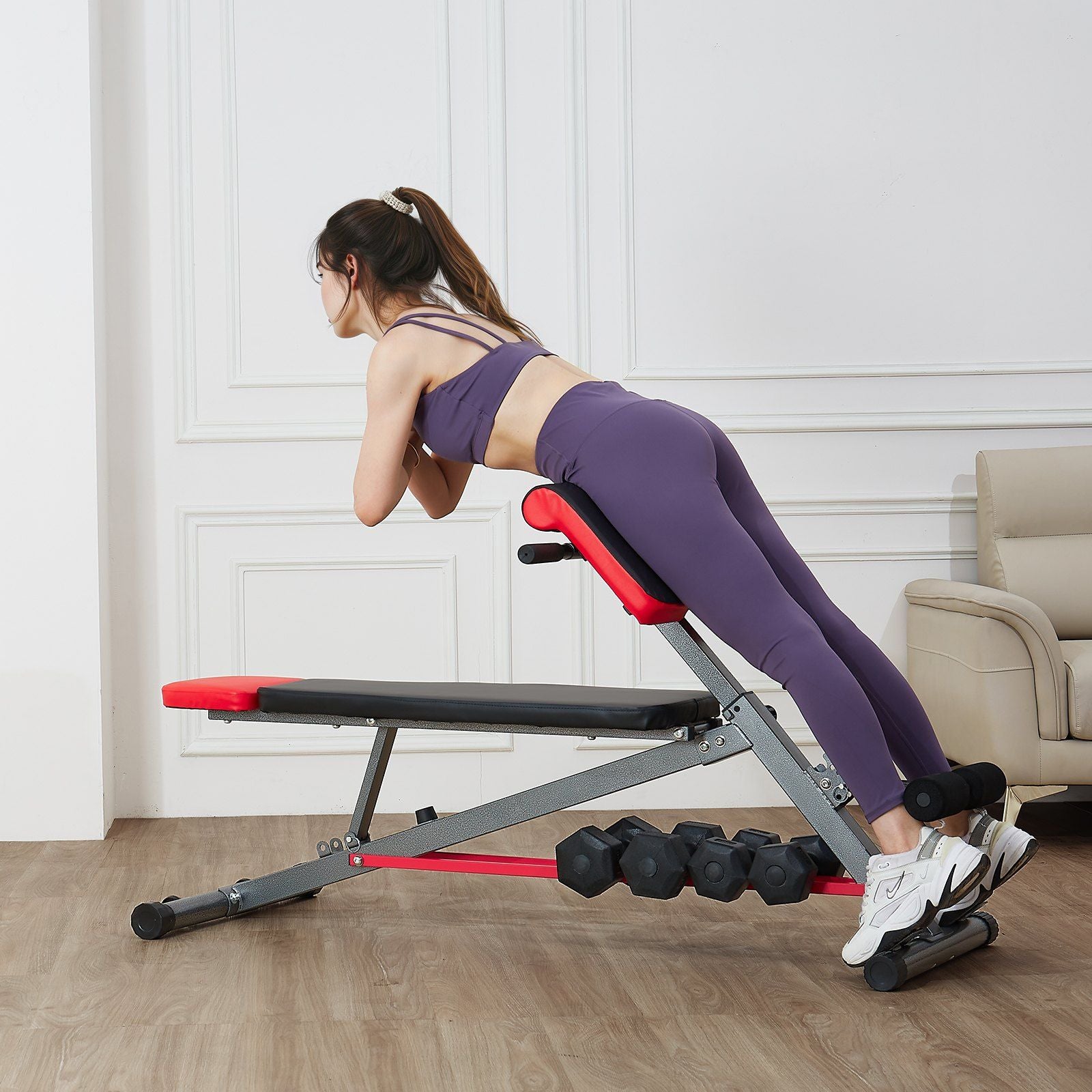 Multi-Functional Weight Bench for Full Body Workout, Roman Chair Hyperextension Bench, 660 lbs Adjustable V952-ZDKLMYSSJX660SMI2V0