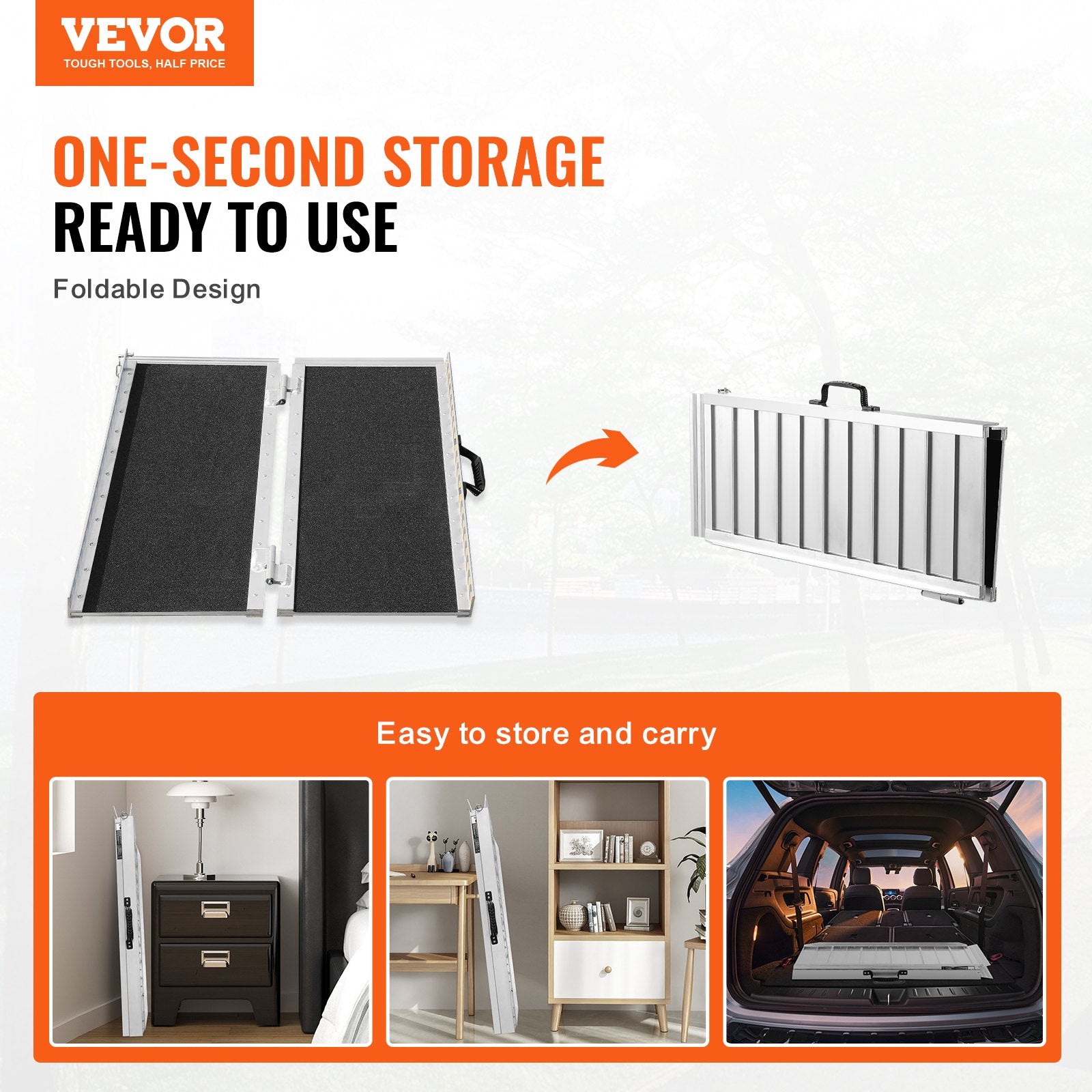 Portable Wheelchair Ramp 2FT, Non-Slip Aluminum Folding Handicap Ramp, Door Threshold Ramps for Wheelchair V952-ZDKMJPD24YC1YF5QCV0