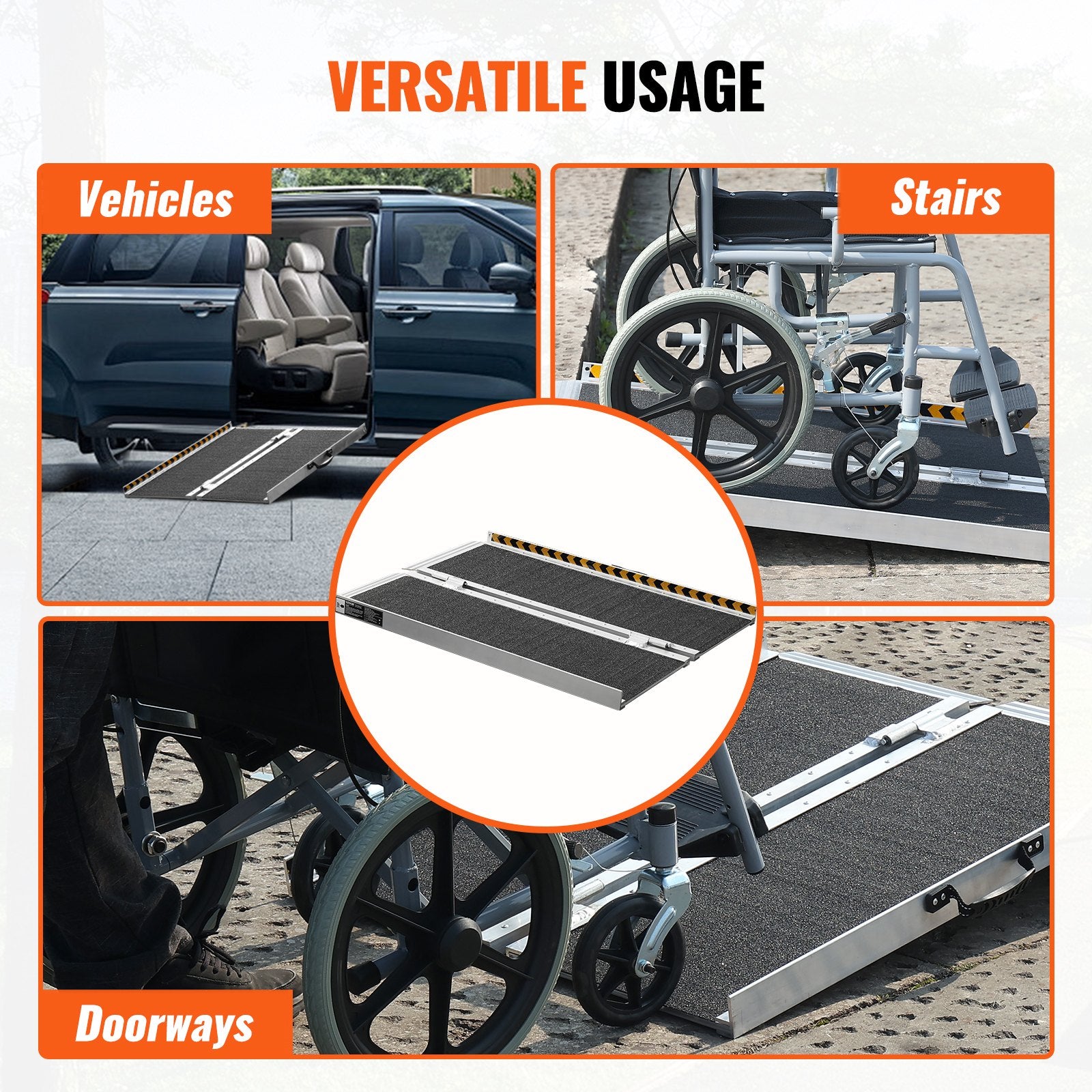 Portable Wheelchair Ramp 2FT, Non-Slip Aluminum Folding Handicap Ramp, Door Threshold Ramps for Wheelchair V952-ZDKMJPD24YC1YF5QCV0