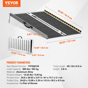 Portable Wheelchair Ramp 2FT, Non-Slip Aluminum Folding Handicap Ramp, Door Threshold Ramps for Wheelchair V952-ZDKMJPD24YC1YF5QCV0