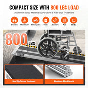 Portable Wheelchair Ramp, 183 cm 363 kg Capacity, Non-Slip Aluminum Folding Threshold Ramp, Foldable Mobility V952-ZDKMJPD72YC1JQ8CRV0