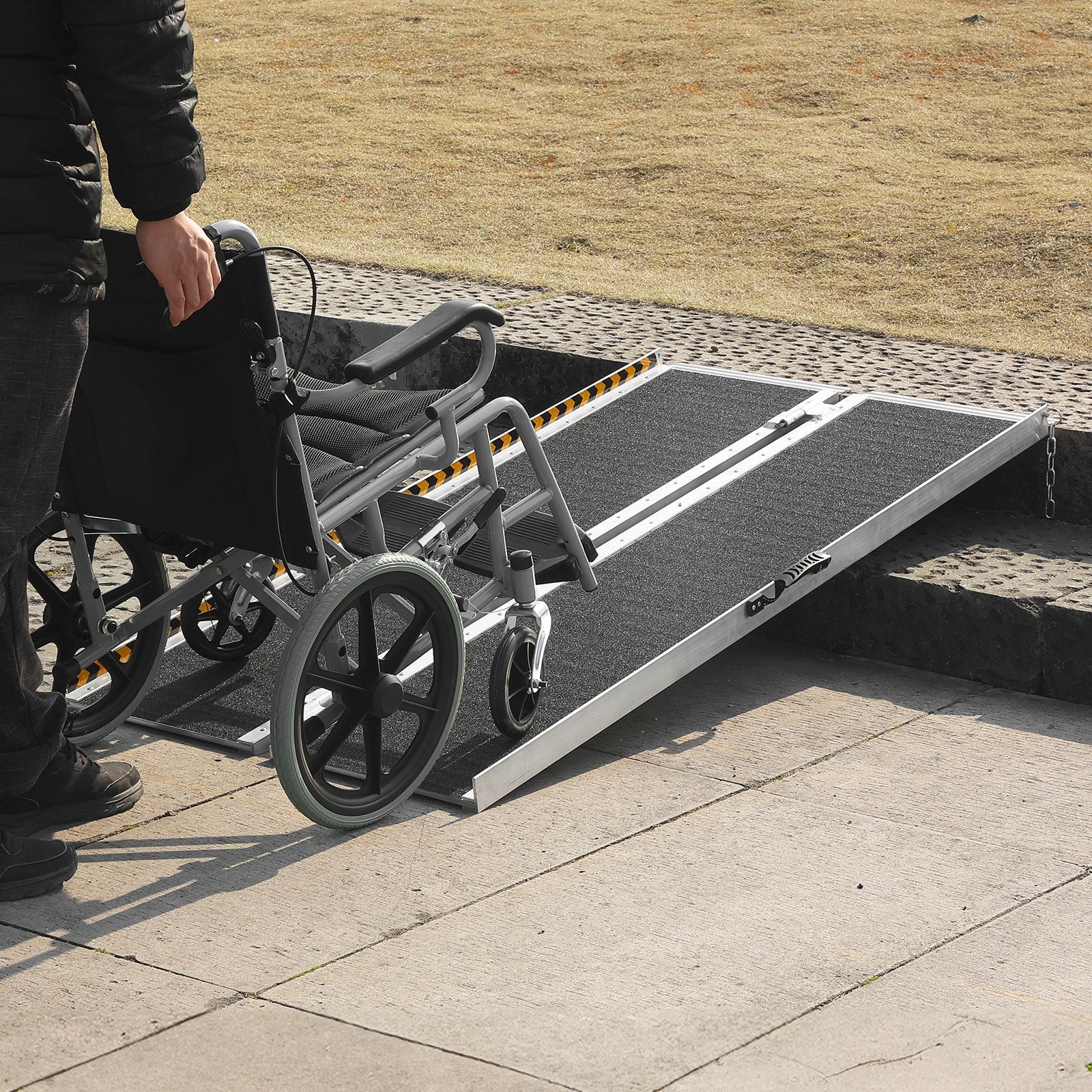 Portable Wheelchair Ramp, 183 cm 363 kg Capacity, Non-Slip Aluminum Folding Threshold Ramp, Foldable Mobility V952-ZDKMJPD72YC1JQ8CRV0