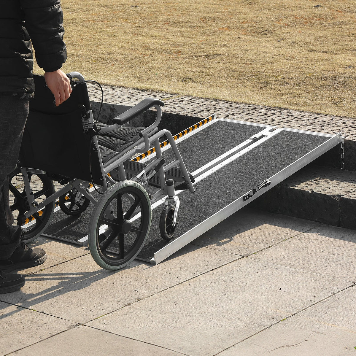 Portable Wheelchair Ramp, 183 cm 363 kg Capacity, Non-Slip Aluminum Folding Threshold Ramp, Foldable Mobility V952-ZDKMJPD72YC1JQ8CRV0