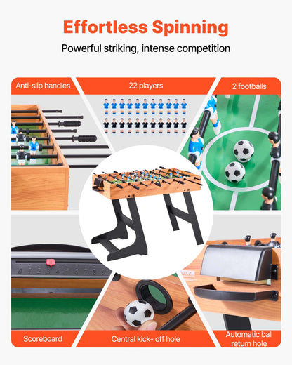 Folding Foosball Table, 106 cm Standard Size Table, Indoor Full Size Foosball Tables for Home, Family, and V952-ZDKZQZ48YCZS83TLN001V0