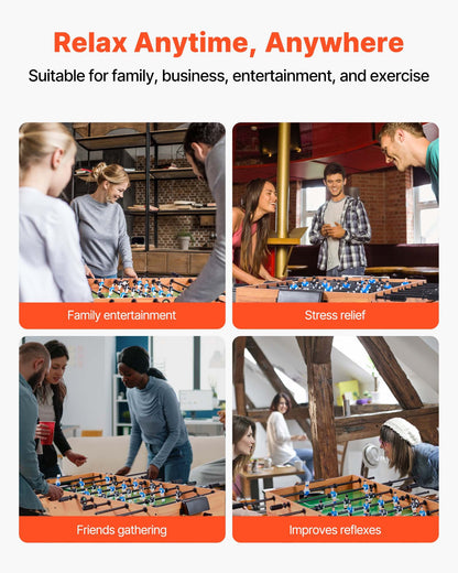 Folding Foosball Table, 106 cm Standard Size Table, Indoor Full Size Foosball Tables for Home, Family, and V952-ZDKZQZ48YCZS83TLN001V0