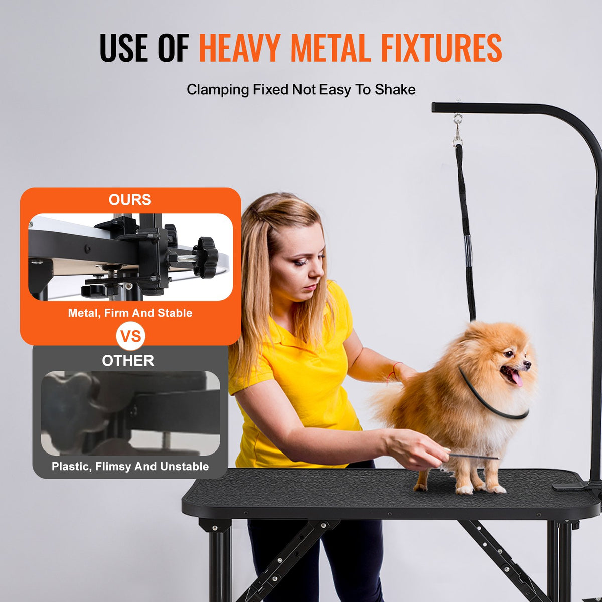 Pet Grooming Table Arm with Clamp, 808 x 460 mm Dog Grooming Station, Foldable Pets Grooming Stand for Medium V952-ZDMRZ32INCH0M0K0IV0