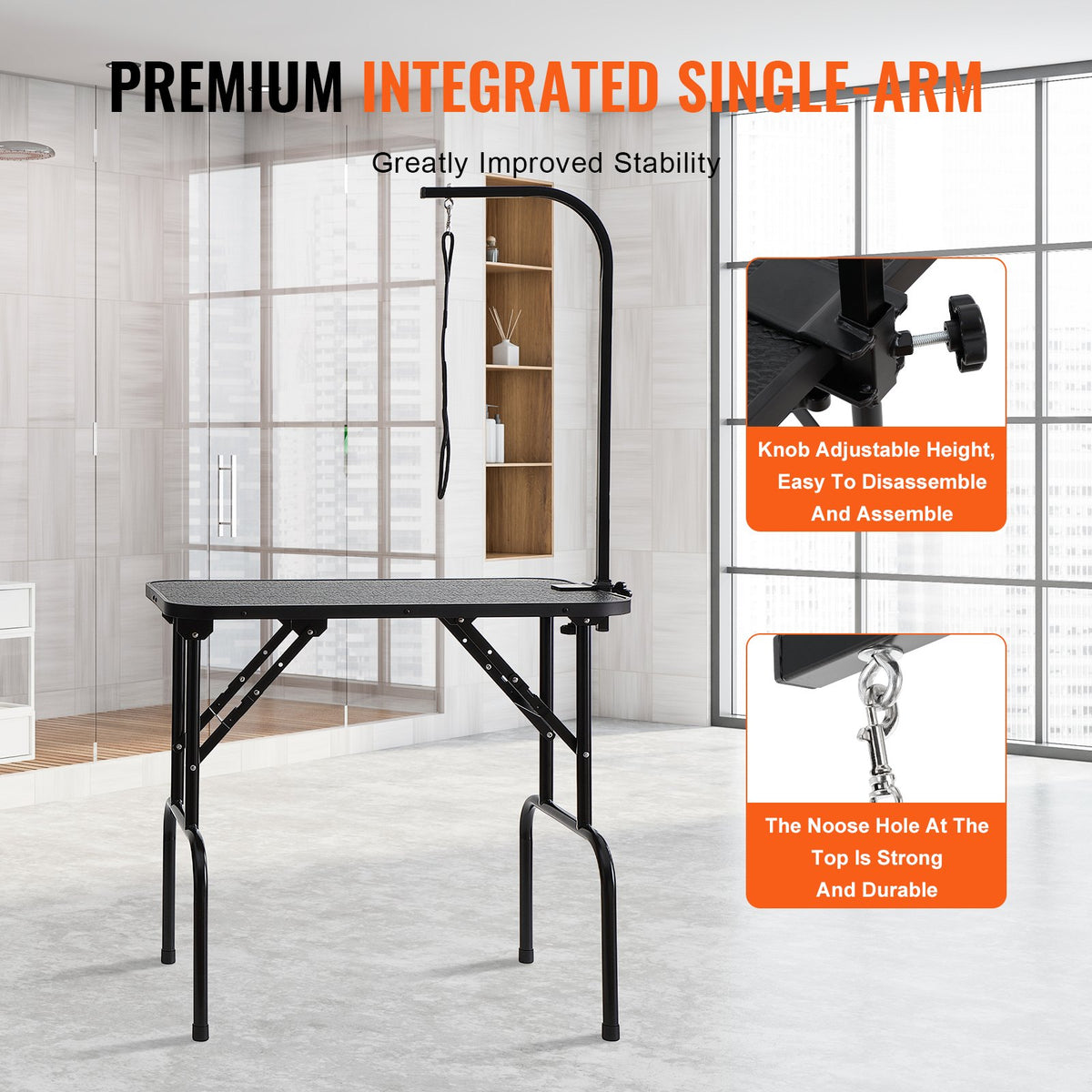 Pet Grooming Table Arm with Clamp, 808 x 460 mm Dog Grooming Station, Foldable Pets Grooming Stand for Medium V952-ZDMRZ32INCH0M0K0IV0