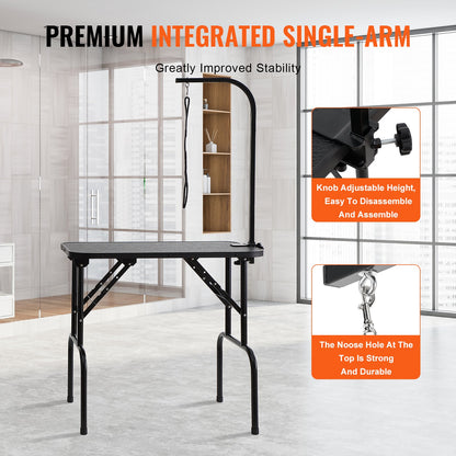 Pet Grooming Table Arm with Clamp, 808 x 460 mm Dog Grooming Station, Foldable Pets Grooming Stand for Medium V952-ZDMRZ32INCH0M0K0IV0