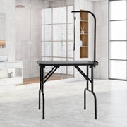 Pet Grooming Table Arm with Clamp, 808 x 460 mm Dog Grooming Station, Foldable Pets Grooming Stand for Medium V952-ZDMRZ32INCH0M0K0IV0