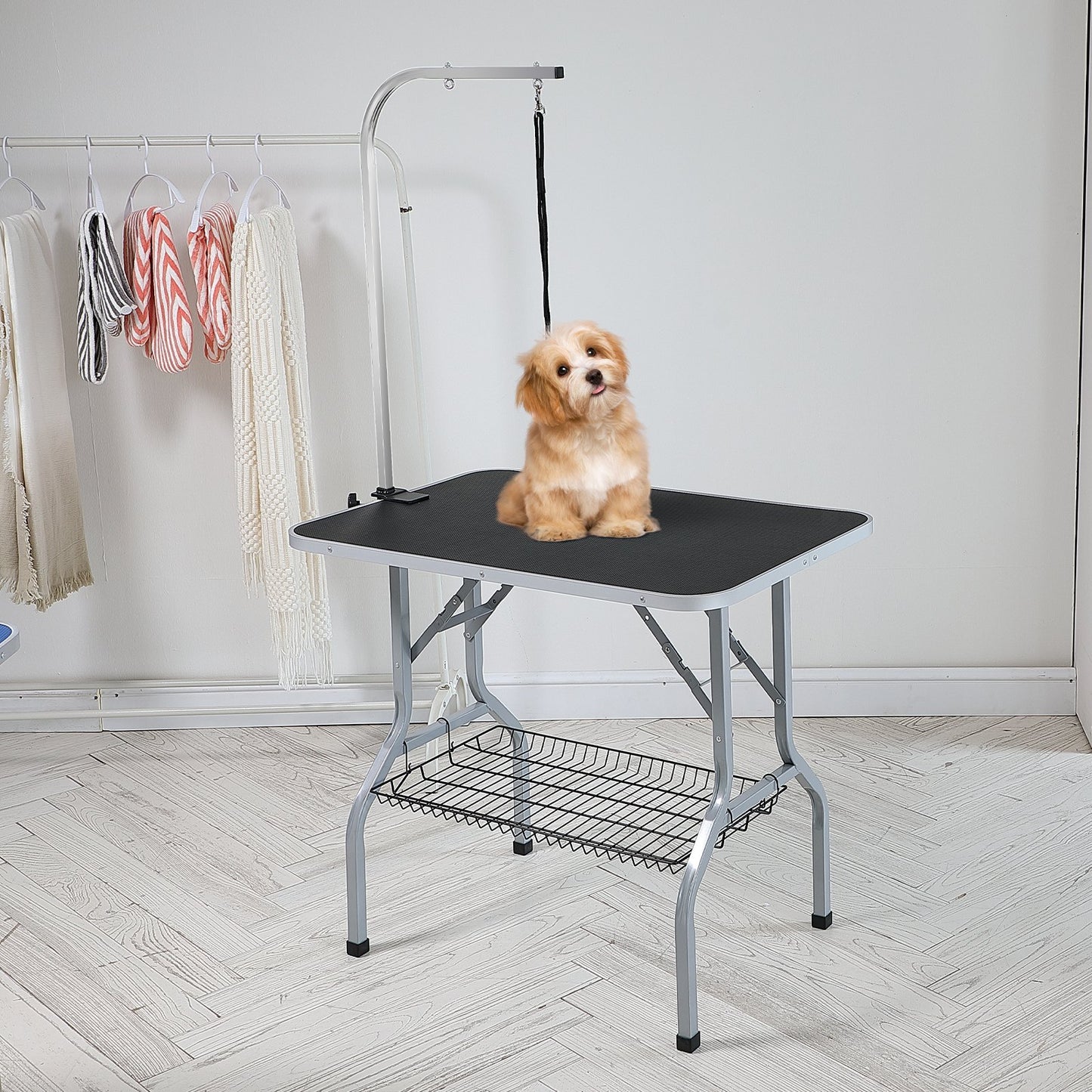 Pet Grooming Table Arm with Clamp, 915 x 610mm Dog Grooming Station, Foldable Pets Grooming Stand for Medium V952-ZDMRZ36INCH0NADPDV0