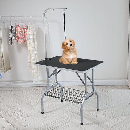 Pet Grooming Table Arm with Clamp, 915 x 610mm Dog Grooming Station, Foldable Pets Grooming Stand for Medium V952-ZDMRZ36INCH0NADPDV0