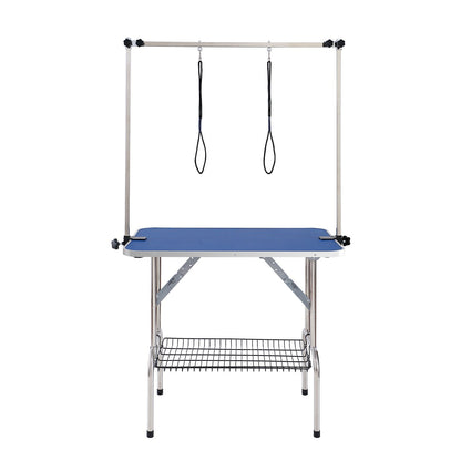 Pet Grooming Table Two Arms with Clamp, 915 x 610mm Dog Grooming Station, Foldable Pets Grooming Stand for V952-ZDMRZ36INCHSQMXV6V0
