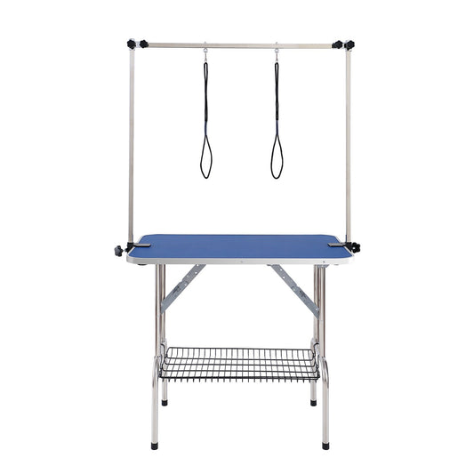 Pet Grooming Table Two Arms with Clamp, 915 x 610mm Dog Grooming Station, Foldable Pets Grooming Stand for V952-ZDMRZ36INCHSQMXV6V0