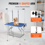 Pet Grooming Table Two Arms with Clamp, 915 x 610mm Dog Grooming Station, Foldable Pets Grooming Stand for V952-ZDMRZ36INCHSQMXV6V0