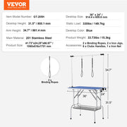 Pet Grooming Table Two Arms with Clamp, 915 x 610mm Dog Grooming Station, Foldable Pets Grooming Stand for V952-ZDMRZ36INCHSQMXV6V0