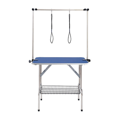 Pet Grooming Table Two Arms with Clamp, 915 x 610mm Dog Grooming Station, Foldable Pets Grooming Stand for V952-ZDMRZ36INCHSQMXV6V0