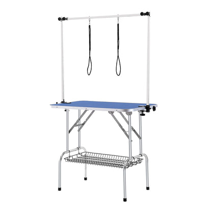 Pet Grooming Table Two Arms with Clamp, 915 x 610mm Dog Grooming Station, Foldable Pets Grooming Stand for V952-ZDMRZ36INCHSQMXV6V0