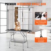 Pet Grooming Table Two Arms with Clamp, 117cm Dog Grooming Station, Foldable Pets Grooming Stand for Medium V952-ZDMRZ46INCH0I6658V0