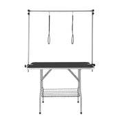 Pet Grooming Table Two Arms with Clamp, 117cm Dog Grooming Station, Foldable Pets Grooming Stand for Medium V952-ZDMRZ46INCH0I6658V0