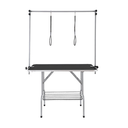 Pet Grooming Table Two Arms with Clamp, 117cm Dog Grooming Station, Foldable Pets Grooming Stand for Medium V952-ZDMRZ46INCH0I6658V0