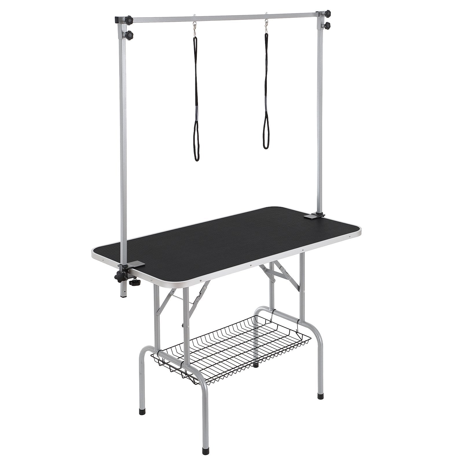 Pet Grooming Table Two Arms with Clamp, 117cm Dog Grooming Station, Foldable Pets Grooming Stand for Medium V952-ZDMRZ46INCH0I6658V0