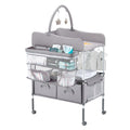 Baby Changing Table, Foldable Diaper Change Station with 2 Fabric Drawers, Side Basket & Hanging Rod, V952-ZDNBTQHSHXWD5L2KV001V0