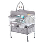 Baby Changing Table, Foldable Diaper Change Station with 2 Fabric Drawers, Side Basket & Hanging Rod, V952-ZDNBTQHSHXWD5L2KV001V0