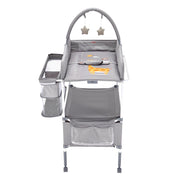 Baby Changing Table, Foldable Diaper Change Station with 2 Fabric Drawers, Side Basket & Hanging Rod, V952-ZDNBTQHSHXWD5L2KV001V0