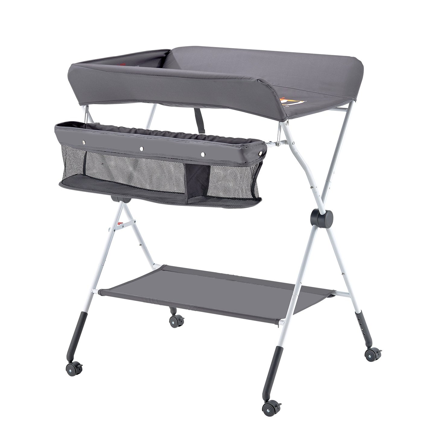 Baby Changing Table, Foldable Diaper Change Station with Side Basket, Adjustable Height Portable Changing V952-ZDNBTSHSXXSD4UOQF001V0